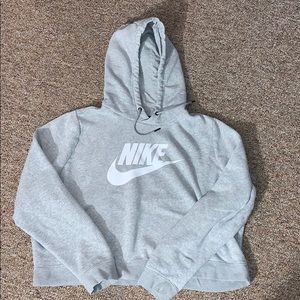 cropped grey nike hoodie